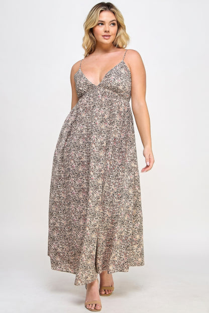 Floral Maxi Dress With Tie Back