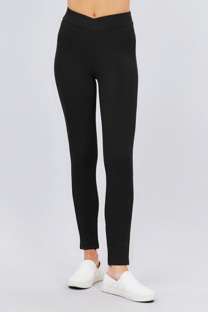 Mid-rise Ponte Pants