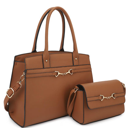 Bolso satchel 2 en 1 con asa y diseño a juego con bolso bandolera