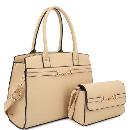 Bolso satchel 2 en 1 con asa y diseño a juego con bolso bandolera