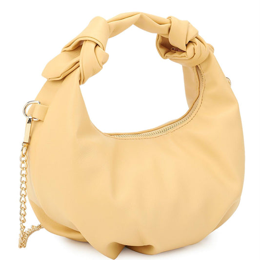 Bolso liso con cremallera y asa redonda