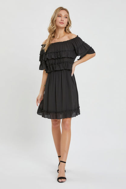 Off Shoulder Ruffle Dress